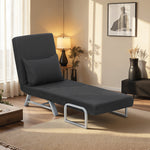 Single Sofa Bed, 3-in-1 Convertible Folding Chair Bed | Black