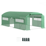 6x3x2m Polytunnel Greenhouse, Roll-up Doors, Green