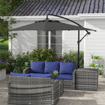 3m Cantilever Banana Parasol W/ Cross Base | Black