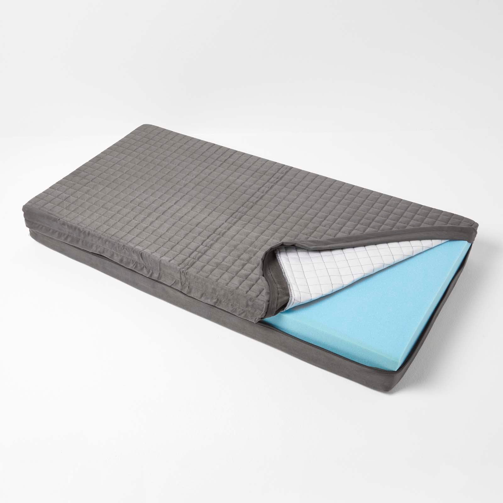 Quilted Polyester 2 Seater Orthopaedic Booster Cushion Cover | 50cm x 100cm | Grey