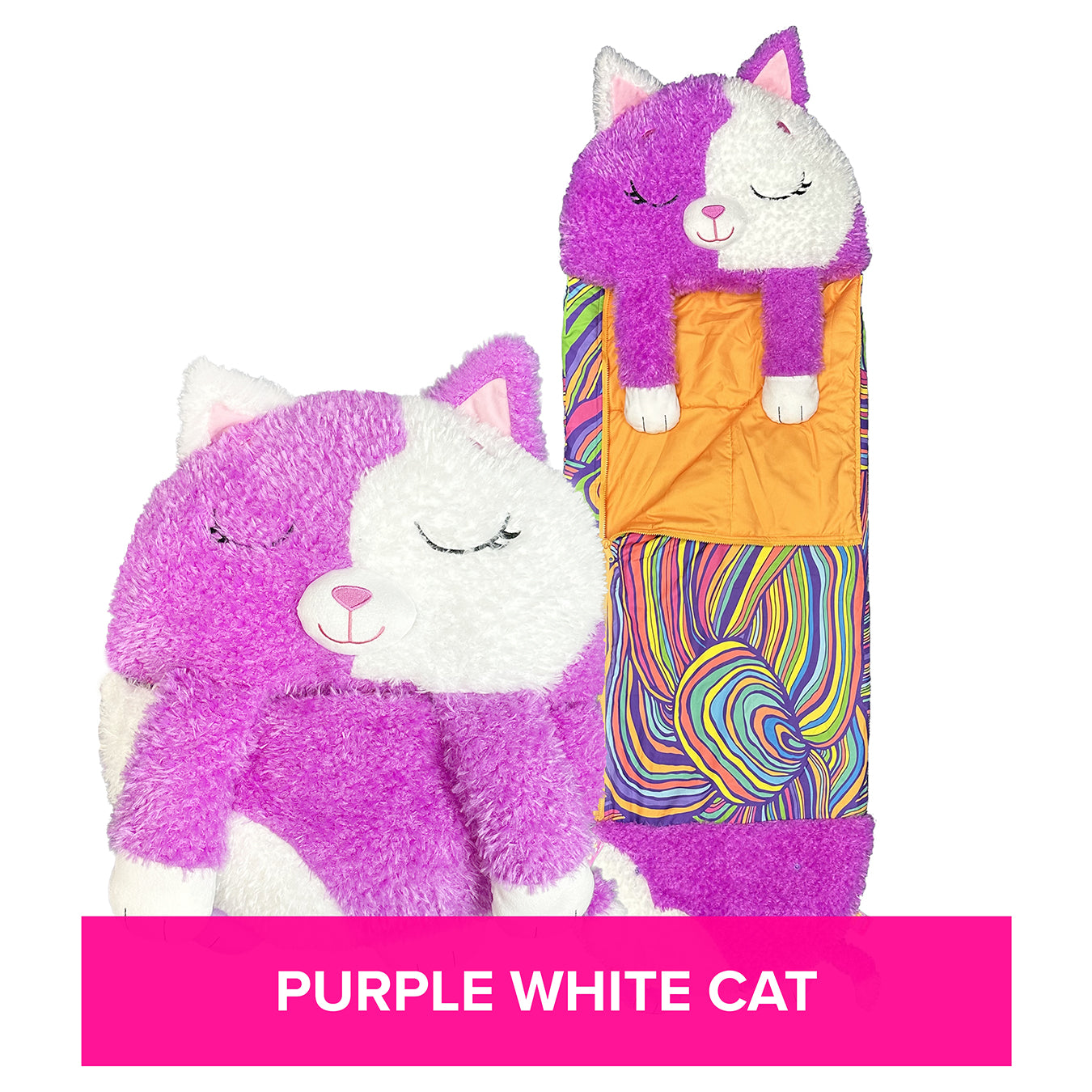 Cat | Large | White & Purple