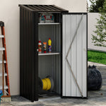 Metal Garden Storage Cabinet 2.62×1.8 Ft With Lockable Door & 2 Shelves