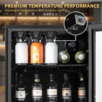 93L Compact Beverage Fridge with LED Display, Reversible Glass Door & Adjustable Shelves