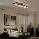 HOMCOM Led Ceiling Light, Dimmable Ceiling Light With Remote Control, Black