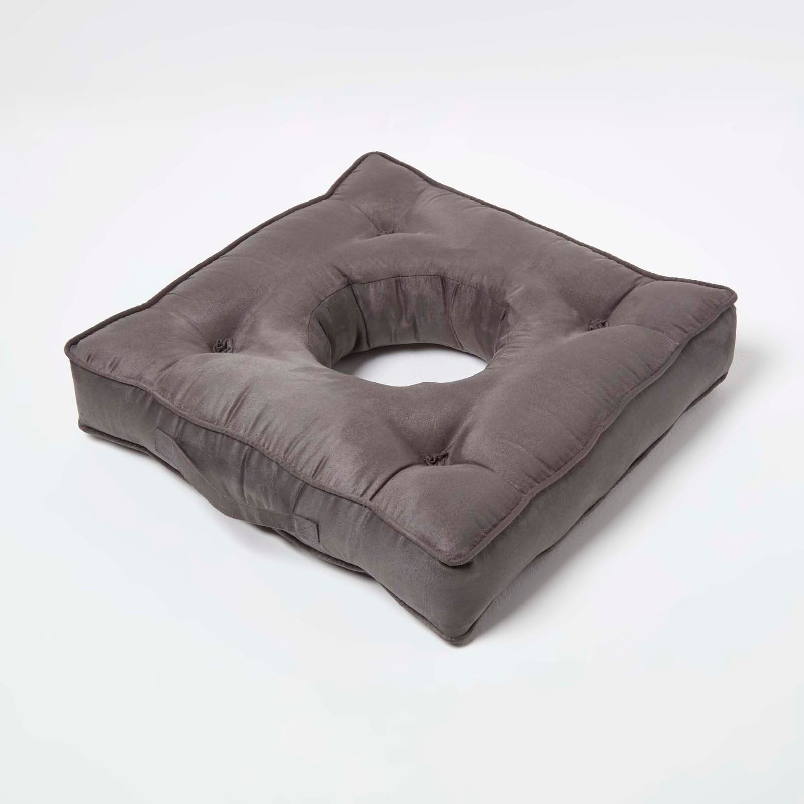 Faux Suede Coccyx Armchair Cushion | 50cm x 50cm | Grey