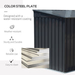 Outdoor Metal Garbage Storage Shed With Hinged Lid – Lockable Steel Trash Can Storage Cabinet For Garden & Patio