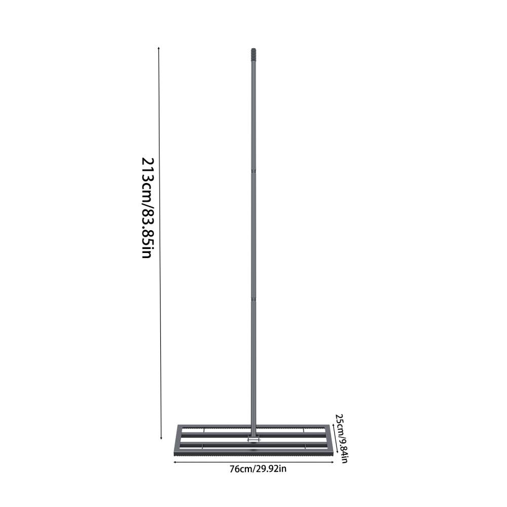 30"x10"/45"x10"garden Lawn Levelling Rake With Serrated Design 84"long Handle | Small