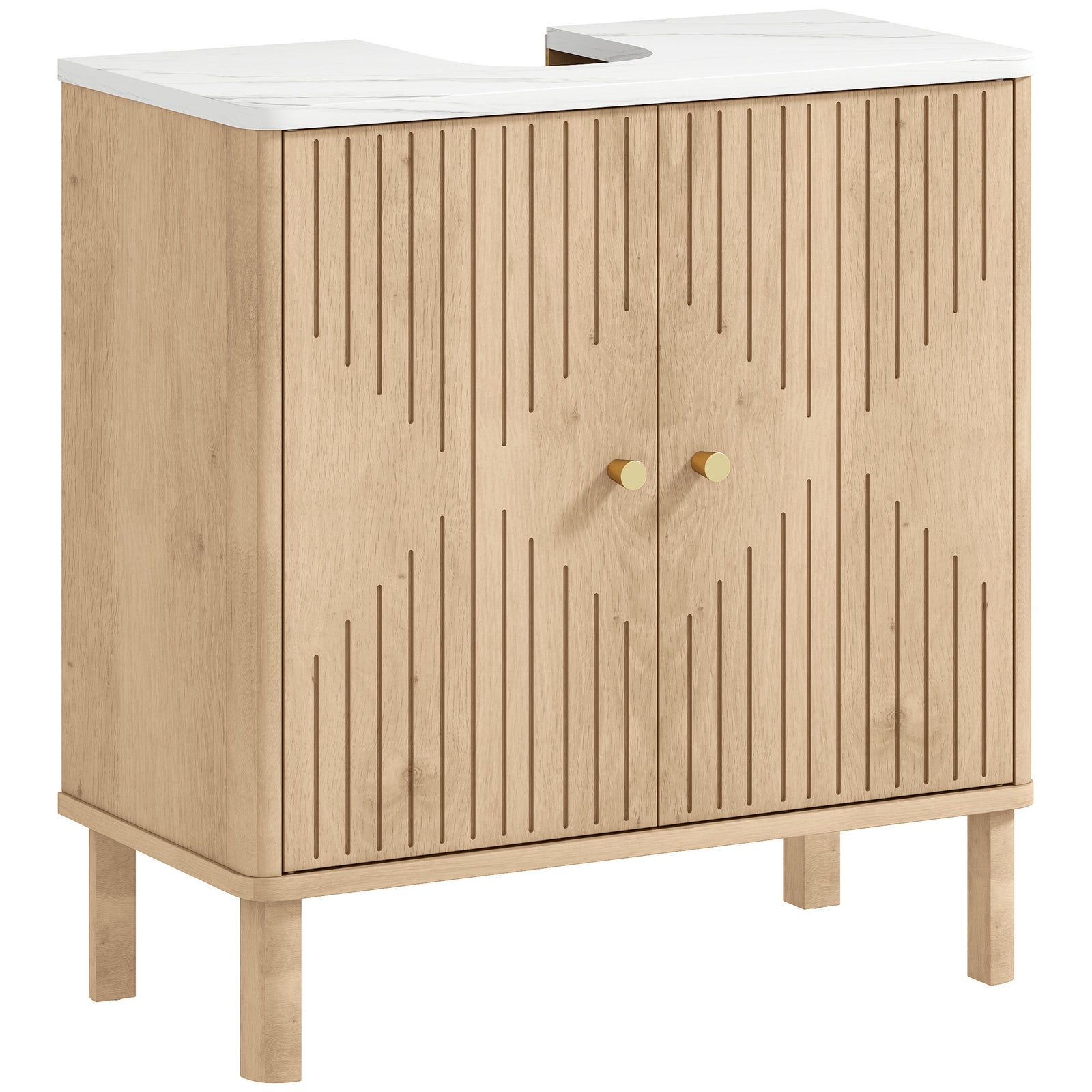Under Sink Bathroom Cabinet For Basin Without Or With Pedestal, Oak