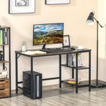 Home Office Desk For Study, Writing With 2 Storage Shelves