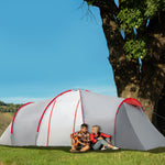 4-6 Man Tunnel Tent, Camping Tent W/ Bedroom, Living Area | Gray