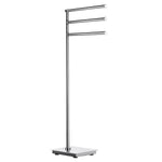 Stainless Steel Triple Swing Arm Towel Rail With Square Base | Polished Stainless Steel