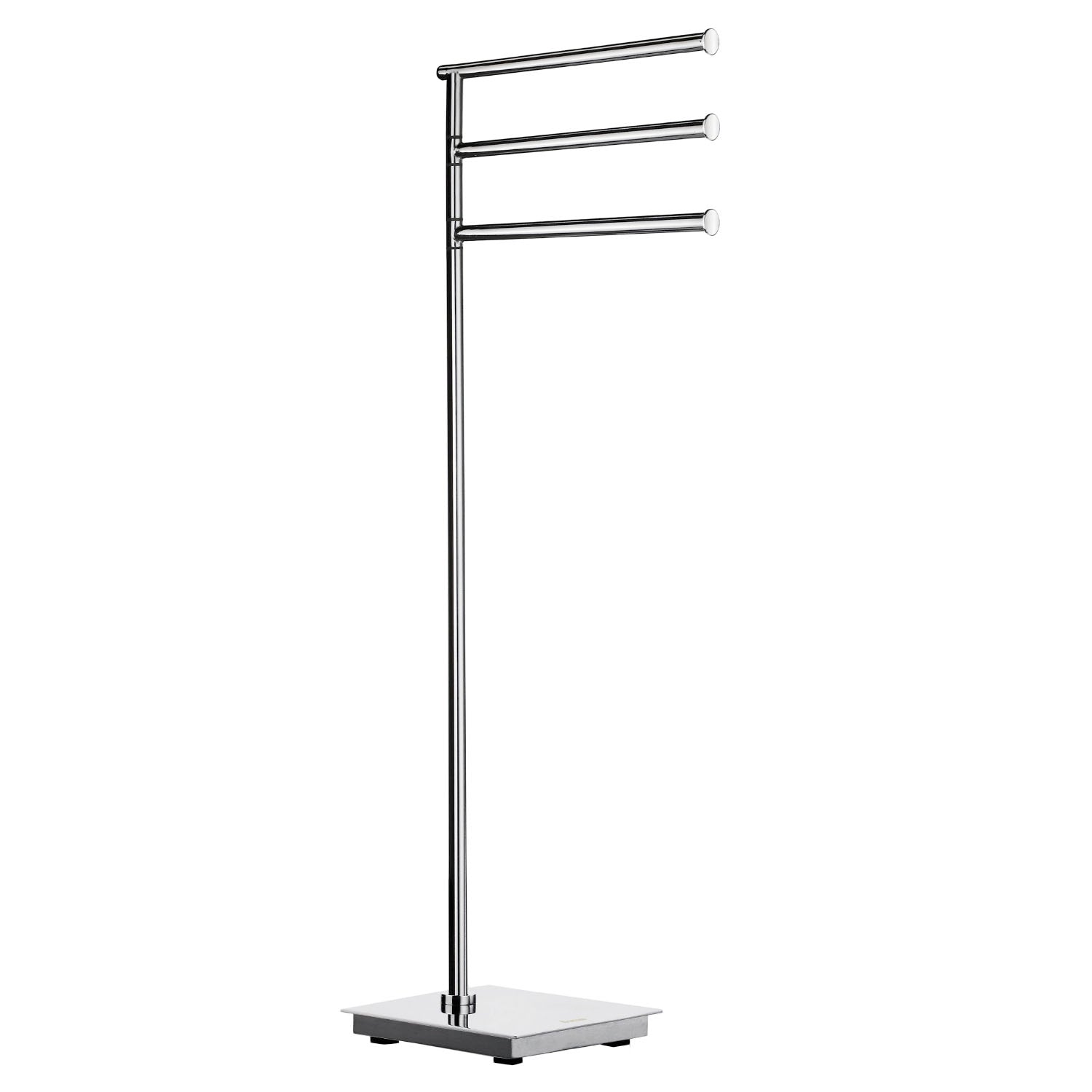 Stainless Steel Triple Swing Arm Towel Rail With Square Base | Polished Stainless Steel