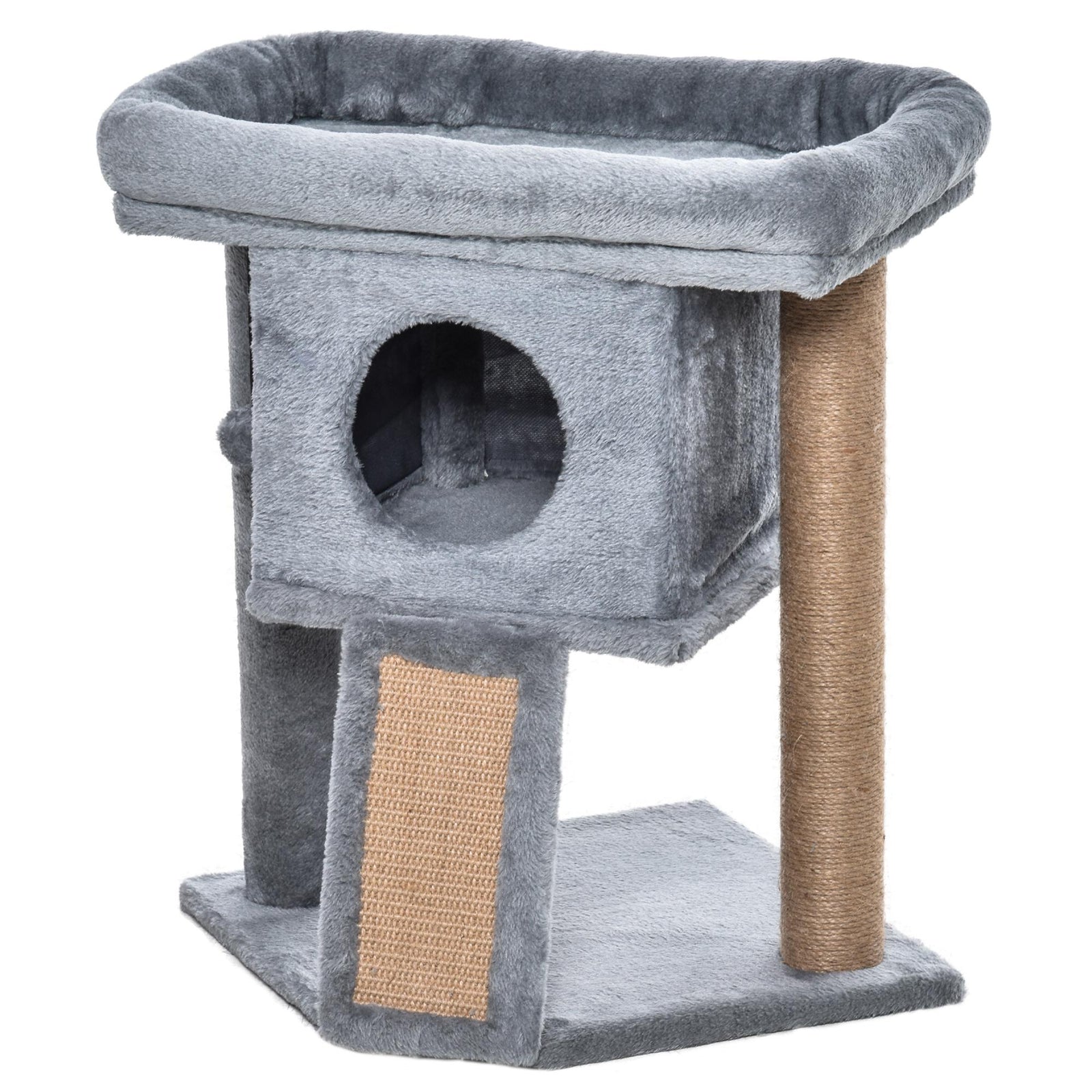 Cat Tree Activity Centre W/ Scratching Pad, Toy Ball, Cat House | Gray