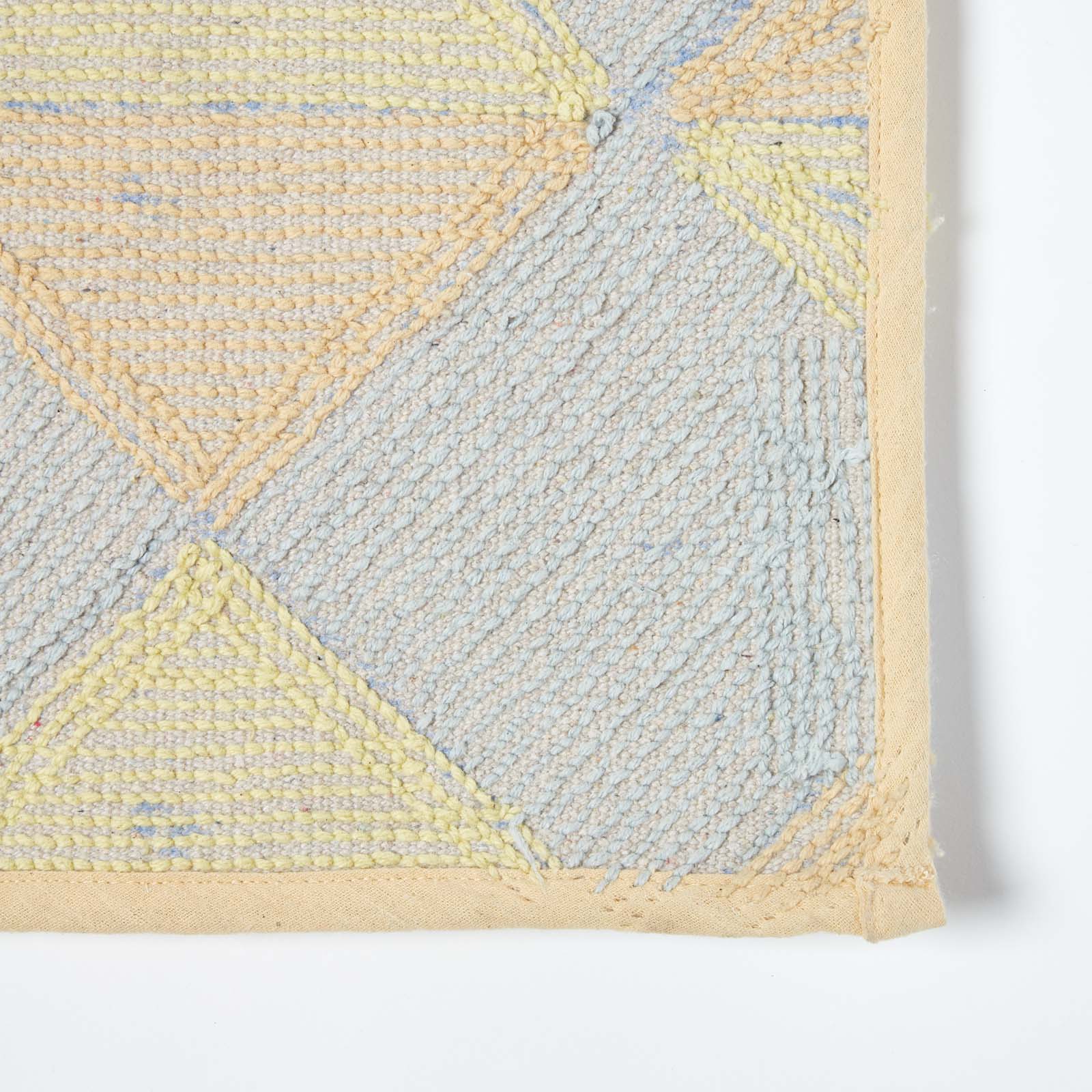Harlequin Pattern Cotton Bath Mat | 50 x 80cm | Mustard