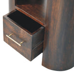 Valencia Bedside Table, 1 Drawer, 2 Open Shelves, Dark Brown | Brown