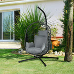 Egg Chair With Metal Stand,foldable Basket ,cup Holder,rope