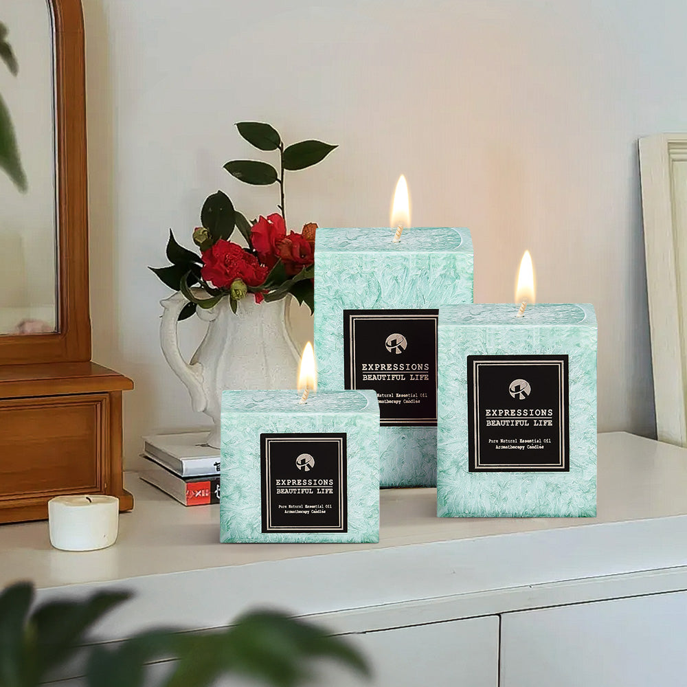 3pcs Scented Candle Lime Basil-scented Candle Set