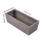 Patterned Cement Flower Pot With Drainage Modern Textured Concrete Planter | Large | Charcoal Grey