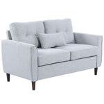 Modern Chic Loveseat With Armrest Spring Padding Home Office | One Size | Gray