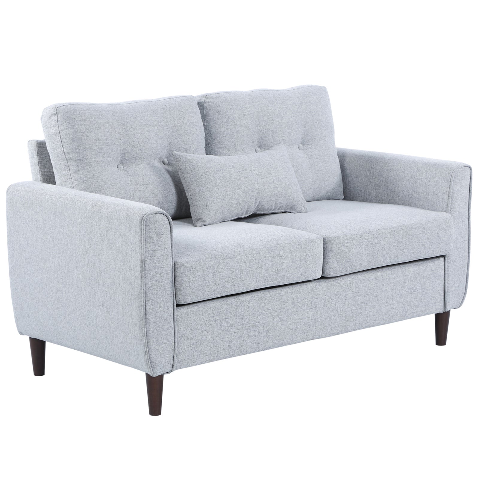 Modern Chic Loveseat With Armrest Spring Padding Home Office | One Size | Gray
