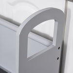 Kids Wooden 2-step Stool Mini Ladder Assistance Unit W/ Non-slip Panels Grey