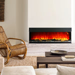 127/157cm Electric Fireplace Recessed Insert Wall Mount | Large | Black