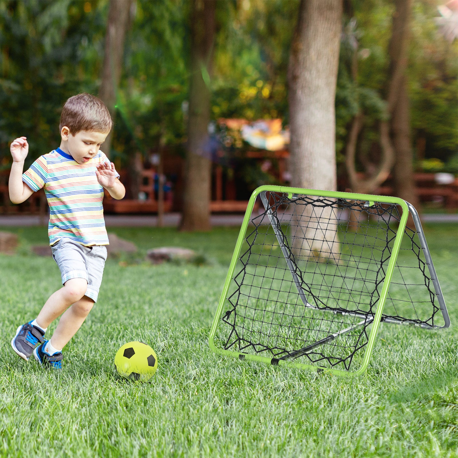 Adjustable Angle Rebounder Net For Football And Baseball | Silver