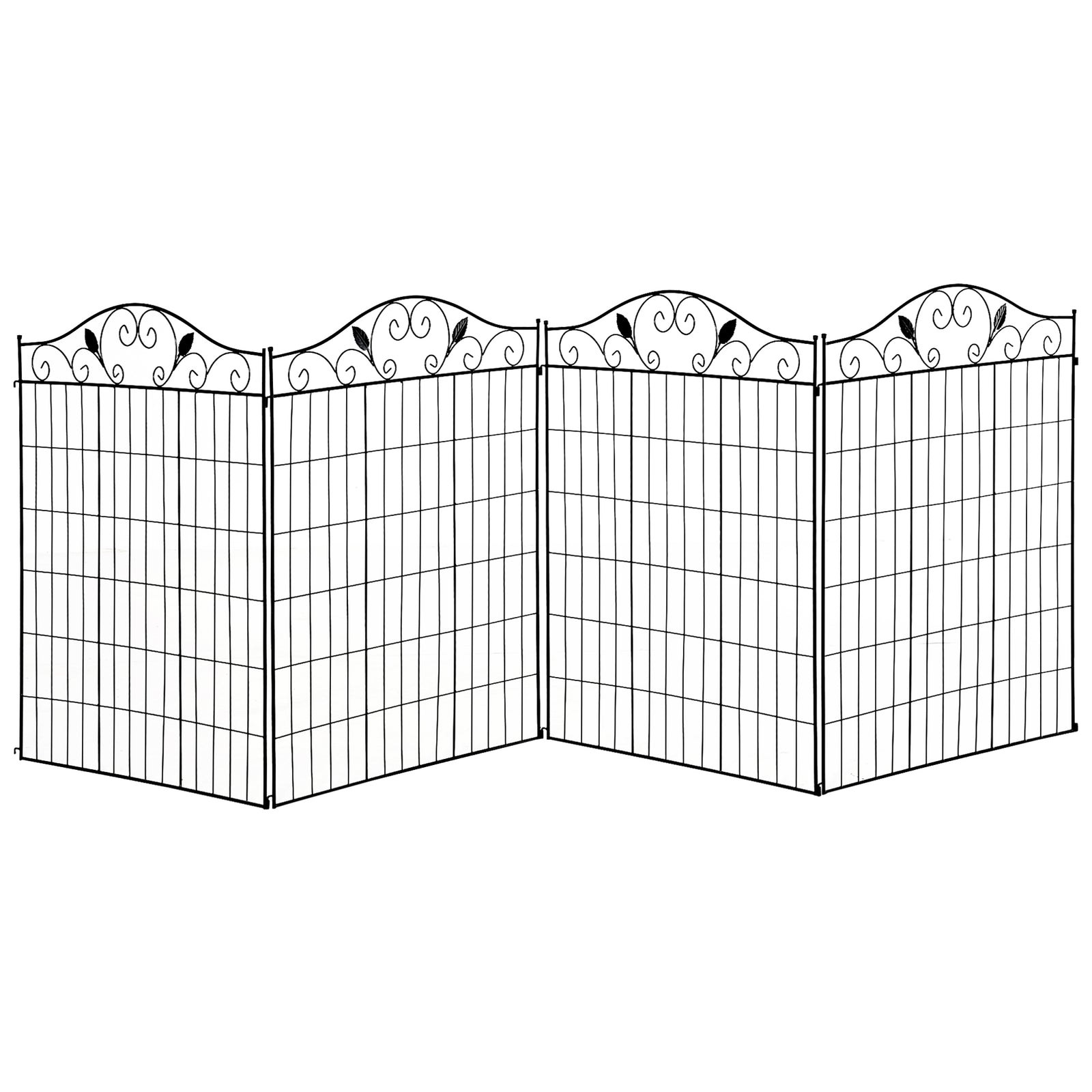 Garden Fence 4 Panels 44in X 12ft Steel Border
