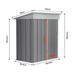 3x5ft Galvanised Metal Garden Shed Metal Storage Shed With Lockable Door