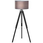 Tripod Base Floor Lamp With Wood Leg Height Adjustable