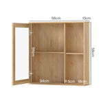 Bathroom Mirror Cabinet Wall Mounted Cupboard With Storage Shelf | Oak
