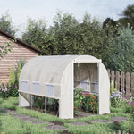 Walk-in Polytunnel Greenhouse W/ Sidewalls | White