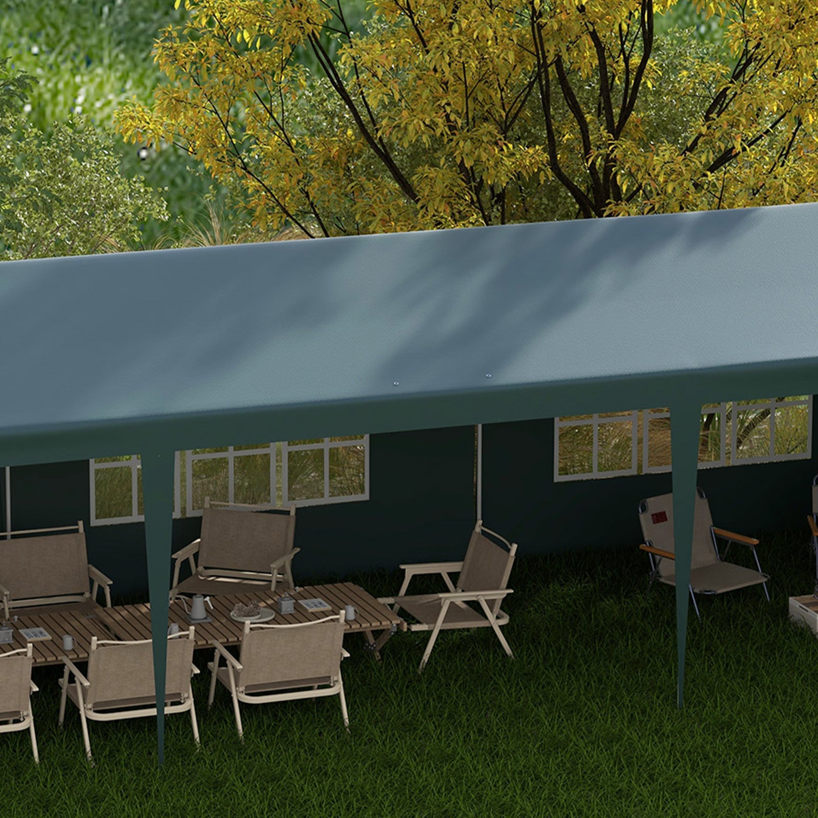 9m X 3m Outdoor Garden Gazebo Wedding Party Tent Canopy | Green