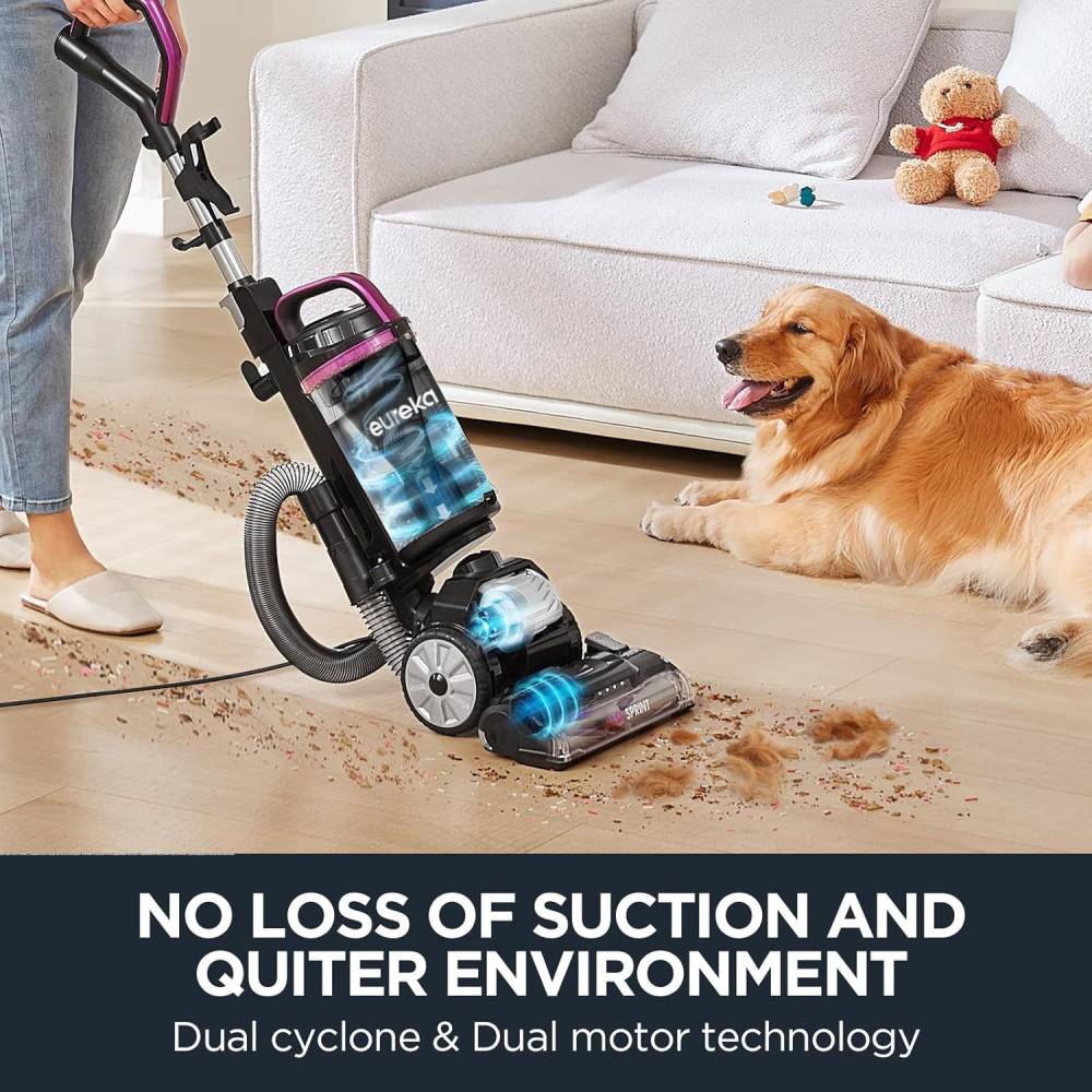 Upright Vacuum Cleaner Ueu620 With Pet Turbo Brush, Anti Hair Warp & Dual Cyclone & Steerable Technology, Crevice Tool & Sofa Brush, 2.2l