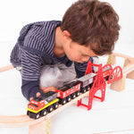 Wooden CN Train Engine with 3 Carriages
