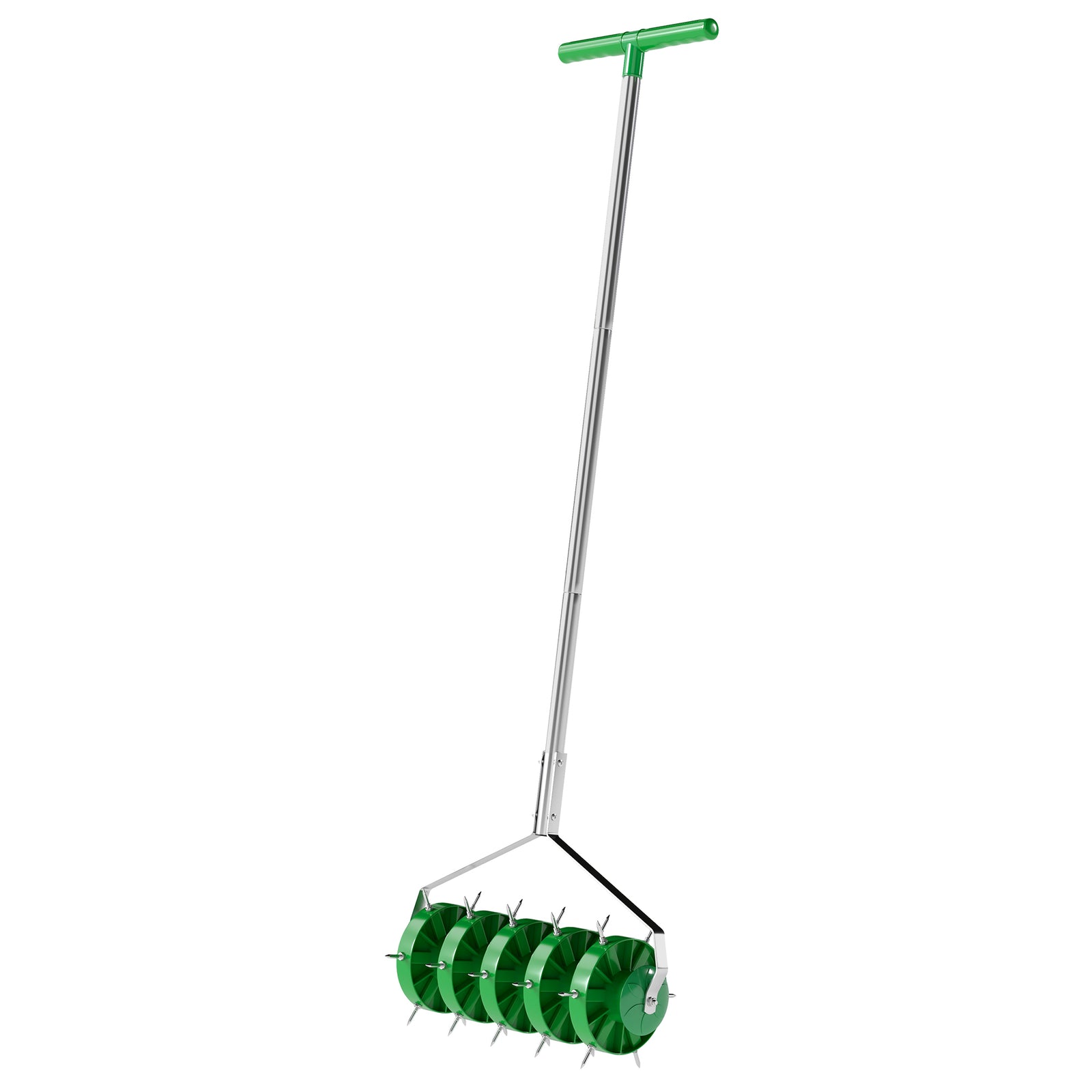 Grass Spike Roller, Soil Aerator W/ 3 Pcs Handle, T-bar Grip
