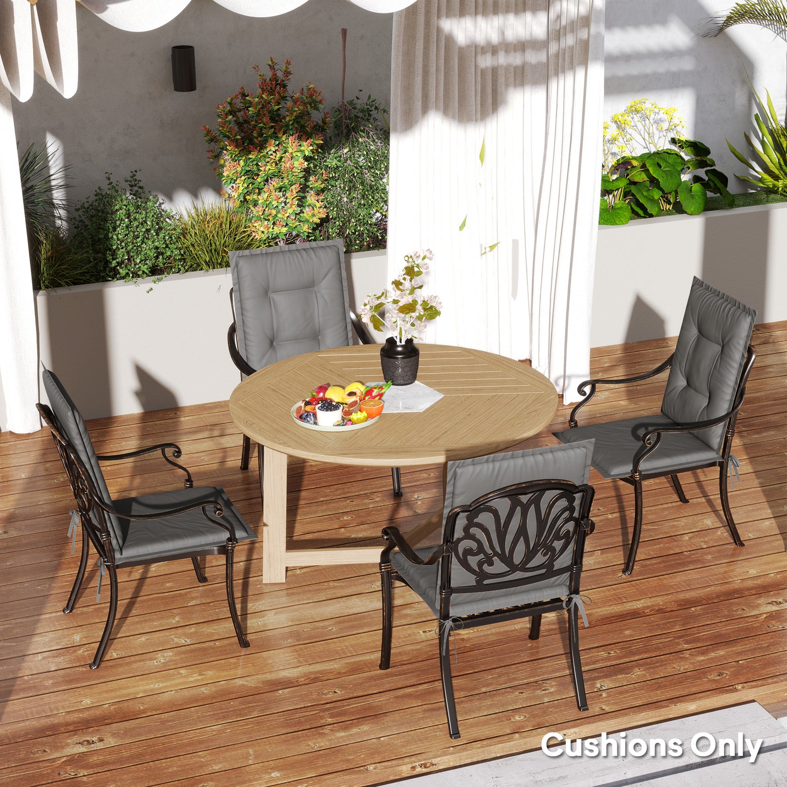 Outdoor Dining Chair Cushions | Light Grey