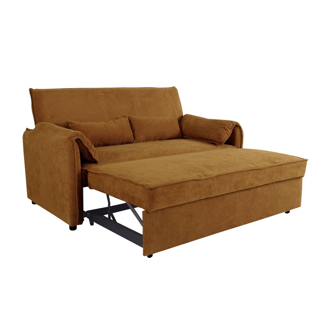 Fabric Sofa Bed With Adjustable Backrest And Easy Pull-out Mechanism | Ginger