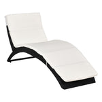 Rattan Sun Lounger Hammock With Cushion | Black