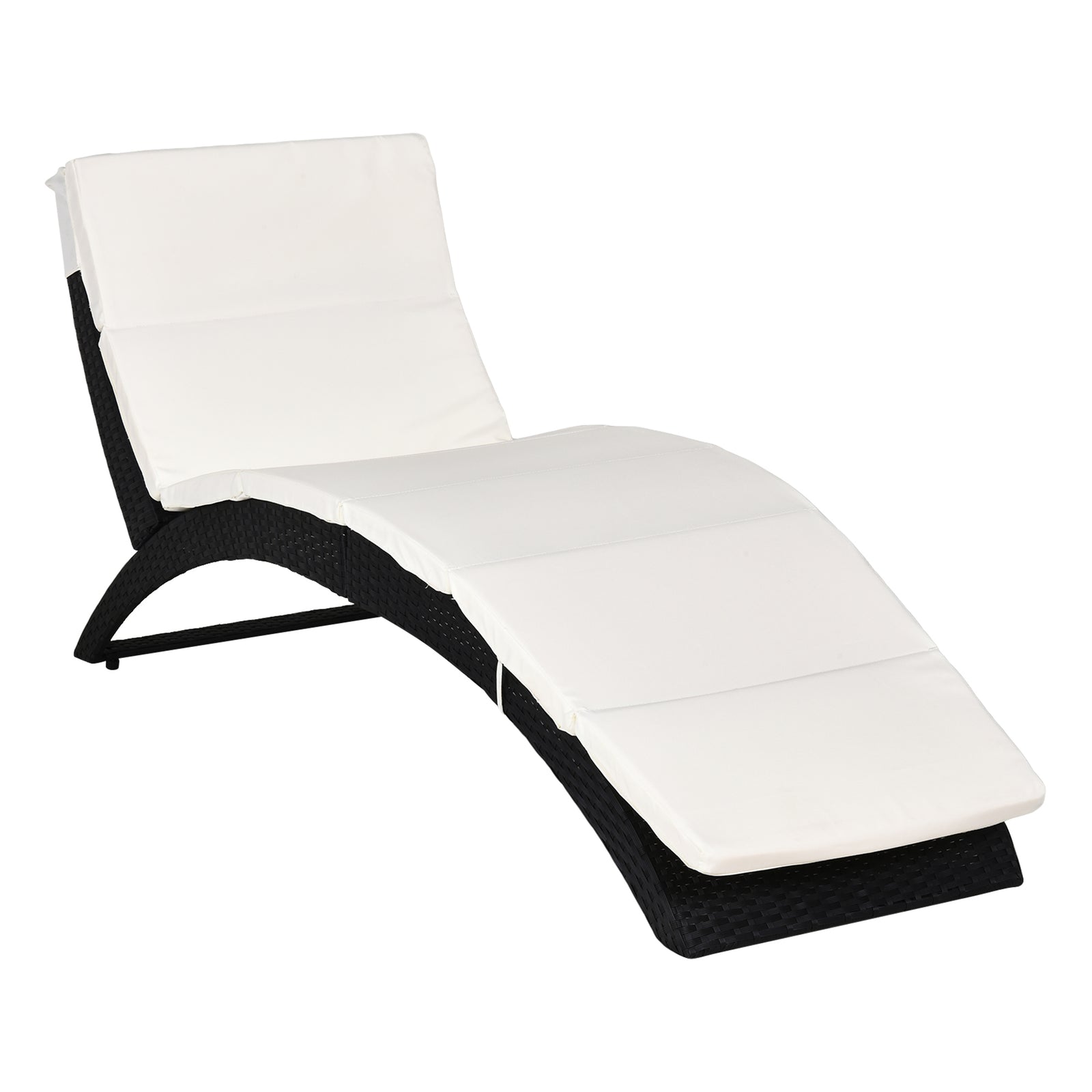 Rattan Sun Lounger Hammock With Cushion | Black