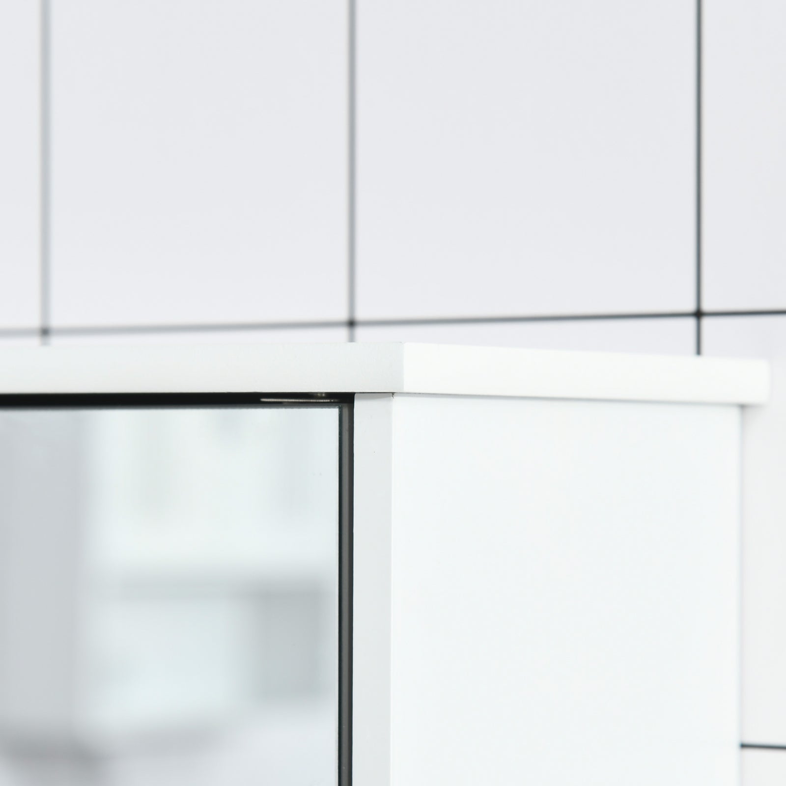 Bathroom Mirror Cabinet Wall Mount Storage Unit Double Doors | One Size
