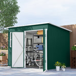 8.5 X 6ft Galvanised Steel Garden Shed With Foundation Kit | Green