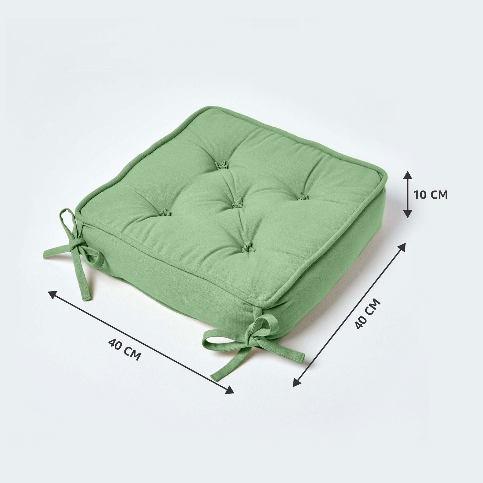 Cotton Dining Chair Booster Cushion | 40cm x 40cm | Forest Green