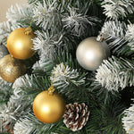 5/6/7ft Artificial Pine Christmas Tree With Pinecones, Steel Base | 7ft | Green