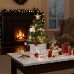Mini Led Christmas Tree With Lifelike Pine Branches And Classic Decorations