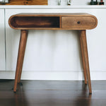 Artisan Furniture Solid Wood Curved Oak-ish Writing Desk