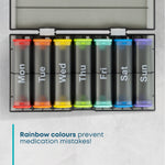 Fineway Weekly Pill Organiser Morning/evening With Storage Box - 7 Day Colour-coded