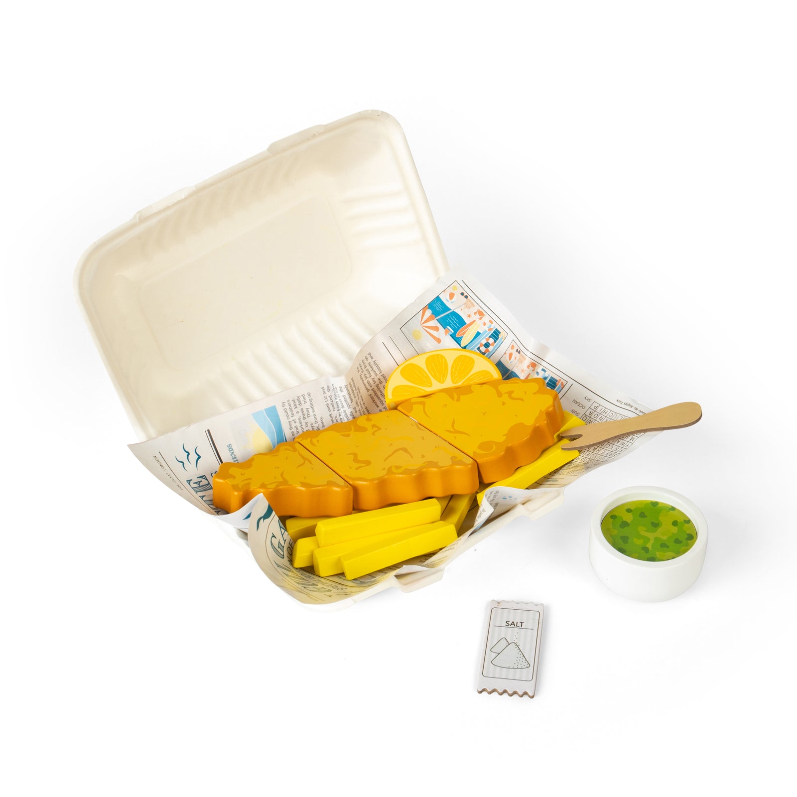 Fish & Chips - 26pc Wooden Food Set