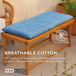 Outdoor Bench Cushion For 2 & 3 Seater Garden Seat Pad For Furniture, Kitchen, Dining & Indoor Use | 3 | Airforce Blue
