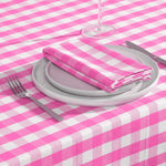 Block Check Cotton Gingham Napkins, Set Of 4 | 45cm x 45cm | Pink